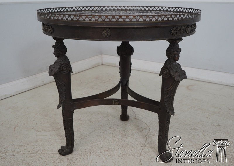 L68344: THEODORE ALEXANDER Round Bronze Base Center Table gallery