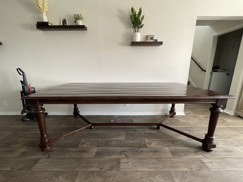 8ft L x 4ft W x 3ft L dark walnut dining table gallery