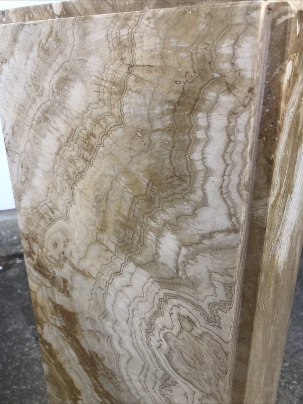 MCM Travertine Marble Pedestal Stand Column Pillar Italian 32” gallery