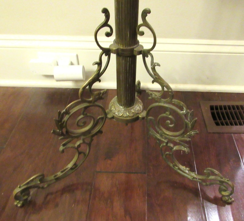 VICTORIAN BRASS AND MARBLE STAND TABLE gallery