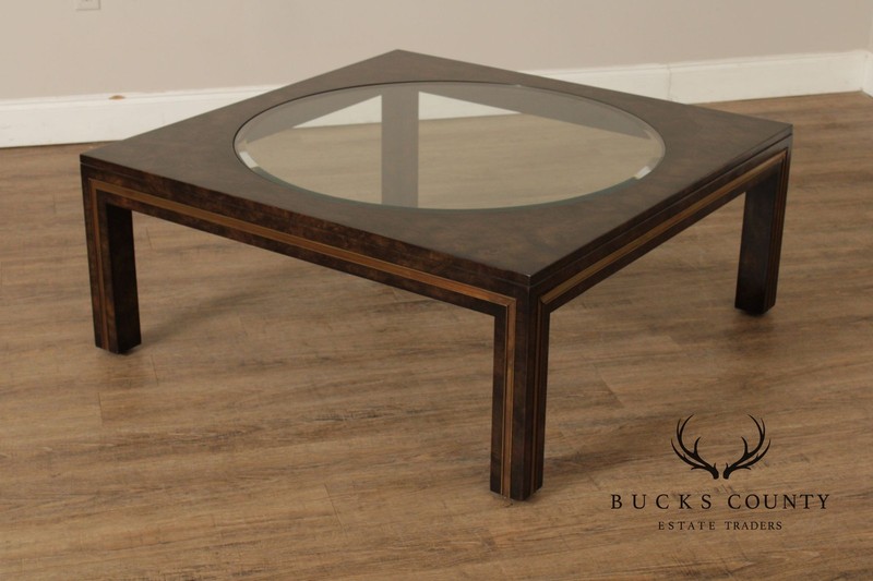 Mastercraft Burl Wood Square Coffee Table gallery