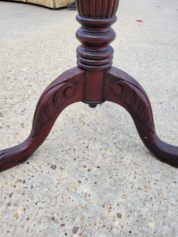 Antique English Hand Carved Mahogany Wood 54" Torchere Plant Stand gallery