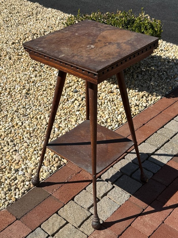 Vintage Oak Wood Table Side Table Accent Table