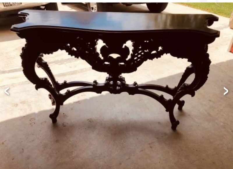ORNATE MAHOGANY FORMAL HAND CARVED entry TABLE