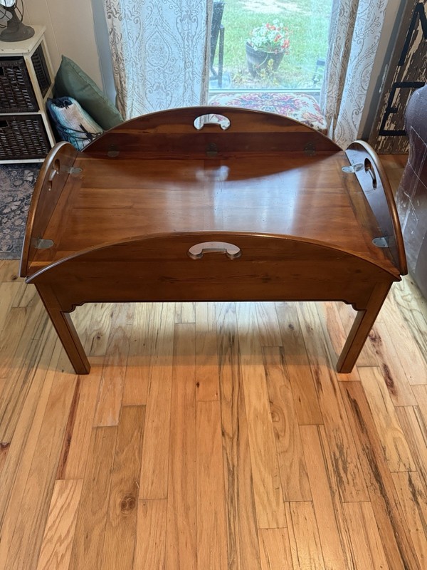 Vintage Hammary Butler’s Tray Coffee Table Georgian Chippendale Drop Leaf