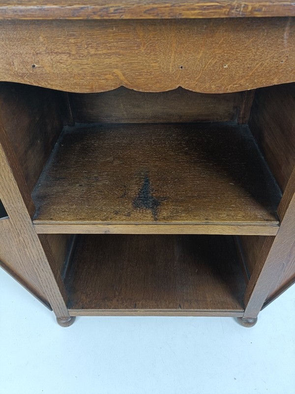 Antique Rare Art Deco Cabinet Desk Table Carved Wood very special Barn farmhouse gallery