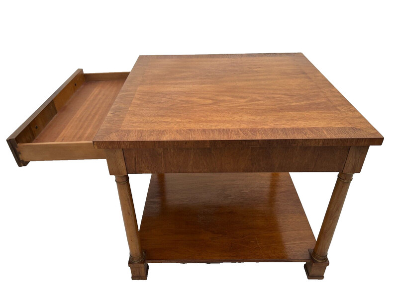 Henredon Nightstand Side Table with one Drawer and bottom Shelf Circa70 gallery