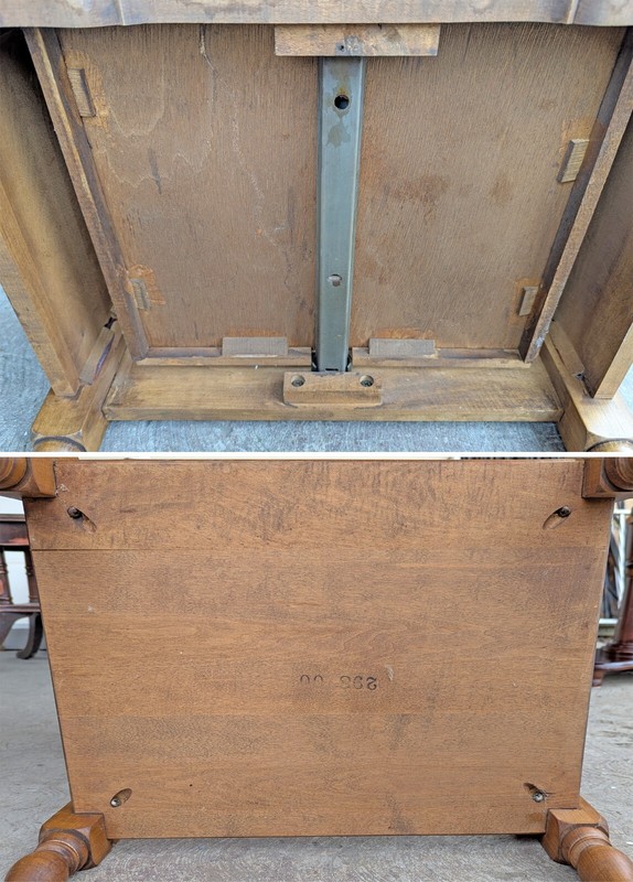 Vintage Antique Heywood Wakefield Maple Wood Side Table Night Stand Writing Desk gallery