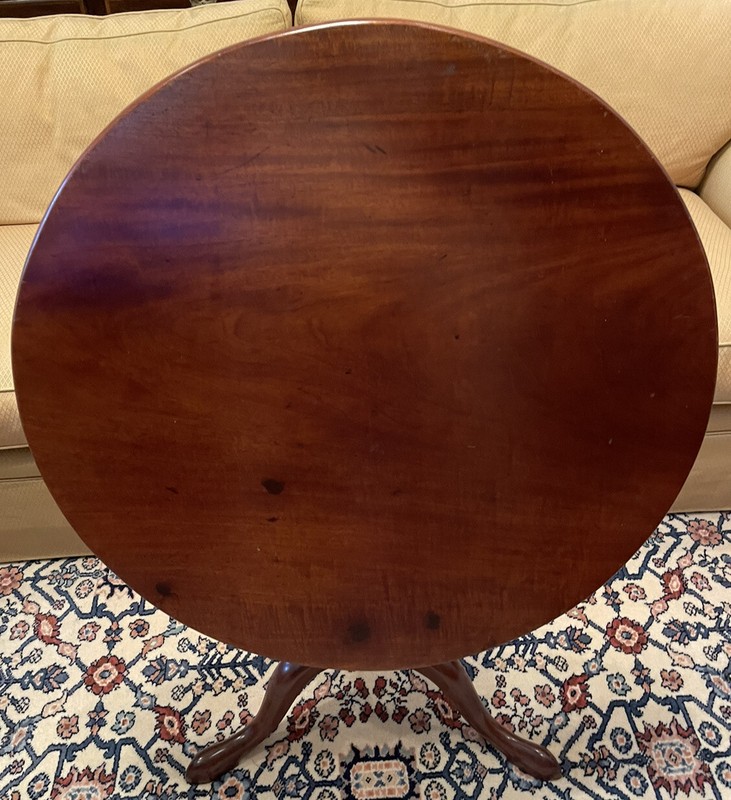 Sturdy And Heavy Solid Mahogany Tilt Top Round Breakfast or Occasional Table #1