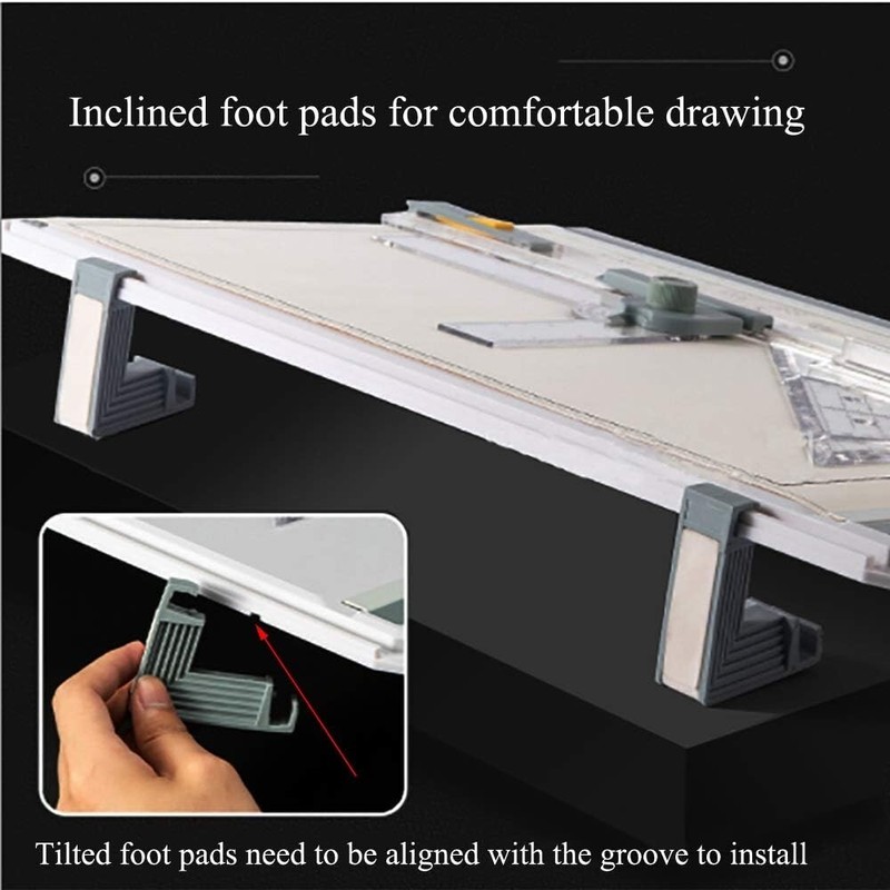 Complete Inch Scale Drafting Table with Protractor and Anti-Slip Support gallery
