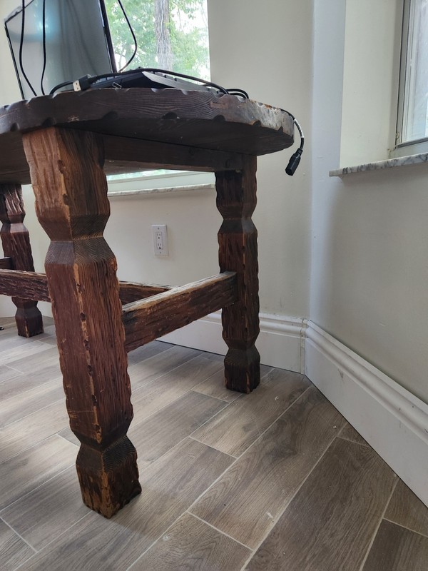 vintage brown sturdy table gallery