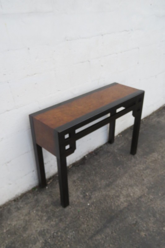 Hollywood Regency Two Tone Small Narrow Console Entry Table 5811 gallery