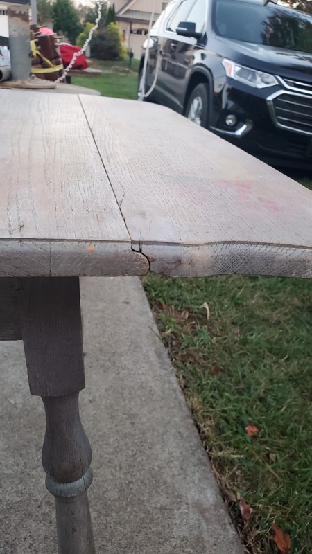 1930s Antique Drop Leaf Kitchen Table Solid Wood Gray Washed 36" x 36" gallery