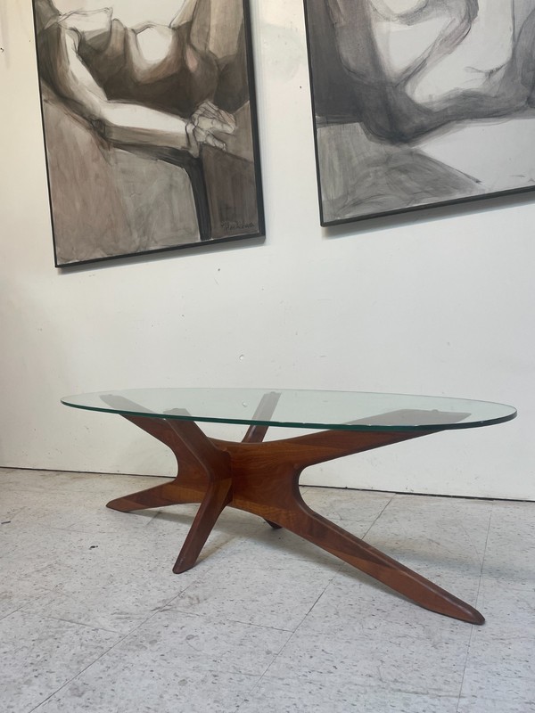 Adrian Pearsall for Craft Associates Mid Century Walnut Jacks Coffee Table