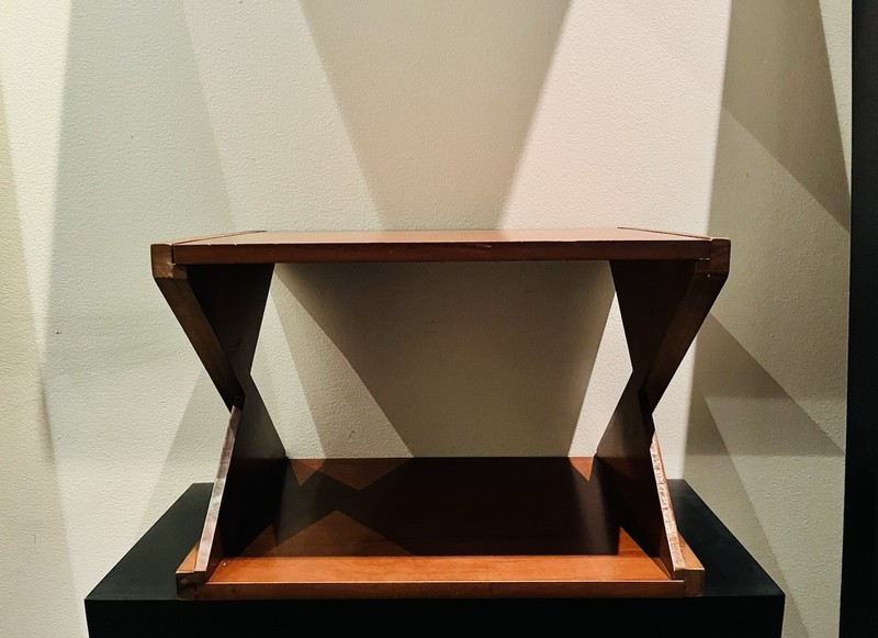 Vintage Wooden Accent Table mid-century modern style distinctive “X” shaped leg