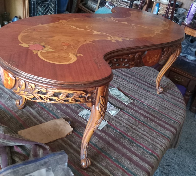Mahogany Carved Marquetry Inlaid Coffee Table (CT-57)