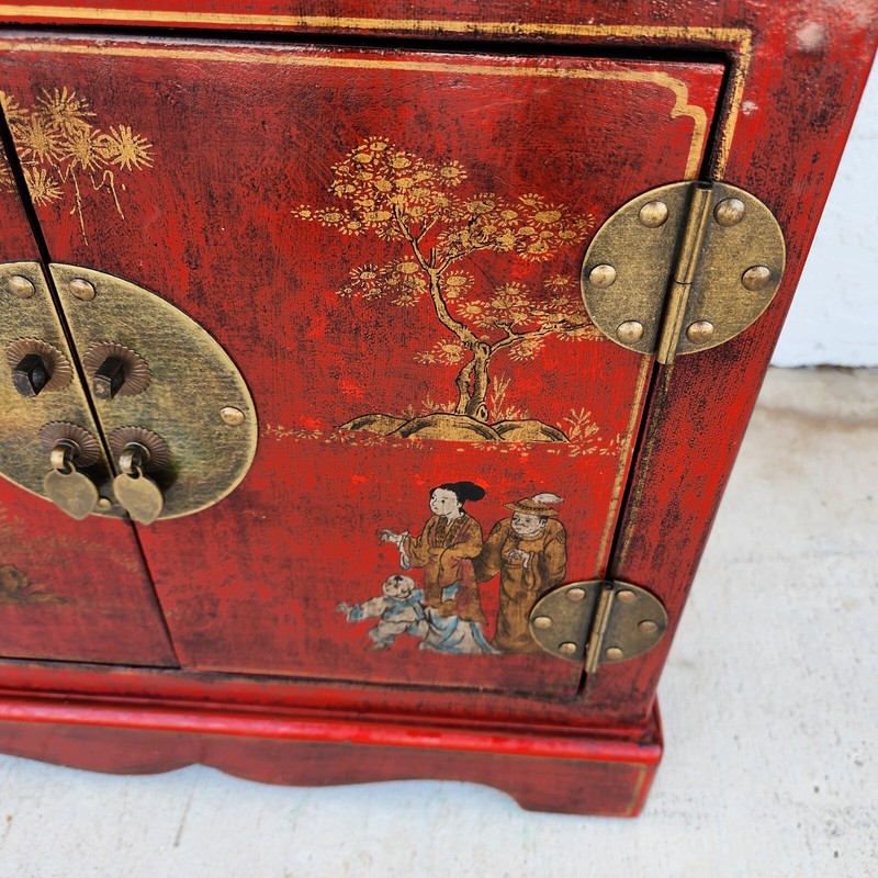 Chinese End Table Nightstand Cabinet Vinyl Wrapped gallery