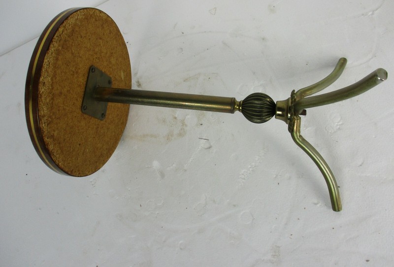 Vintage Side Coffee Wine Table Funky Formica Round Retro Brass Tripod Legs gallery