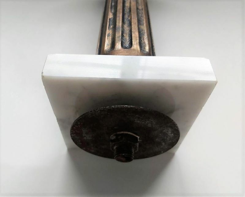 Set 3:Parts Italian Marble Coffee Table:Marble Base Bronze Post w/Decorative Top gallery