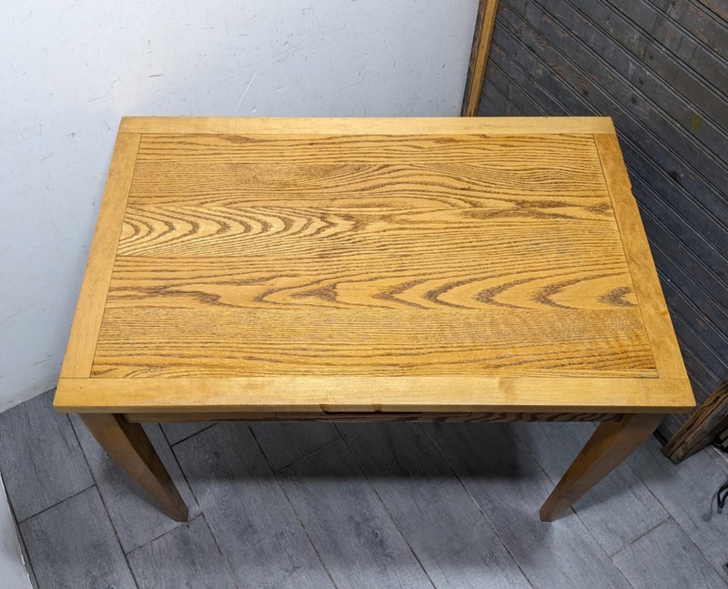 Vintage Handcrafted Rustic Farmhouse Country Solid Oak Wood Table Writing Desk gallery