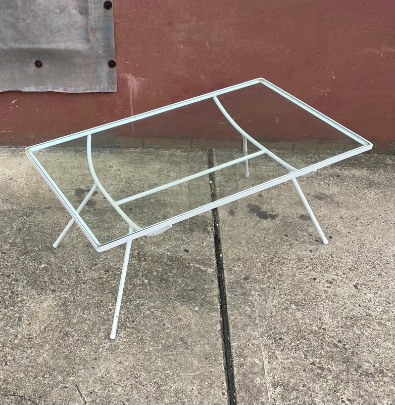 Mid-Century Modern Nelson Arbuck Style Iron and Glass Table by Frank and Son gallery