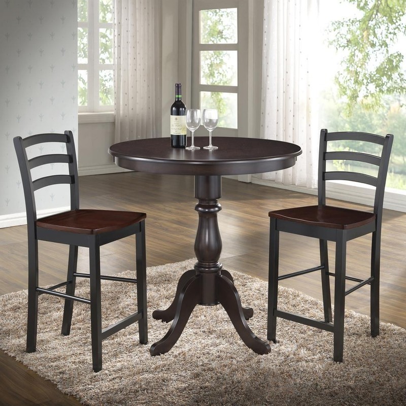 Fairview 36" Round Pedestal Bar Table - Espresso gallery