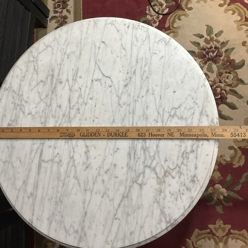 Marble Top Accent Table Gold Gilt Pedestal Base Hollywood Regency Side Neoclassi gallery
