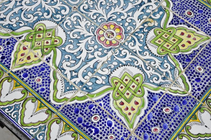 Arts & Crafts Ceramic California Tile Wrought Iron Coffee Table attr. Catalina gallery