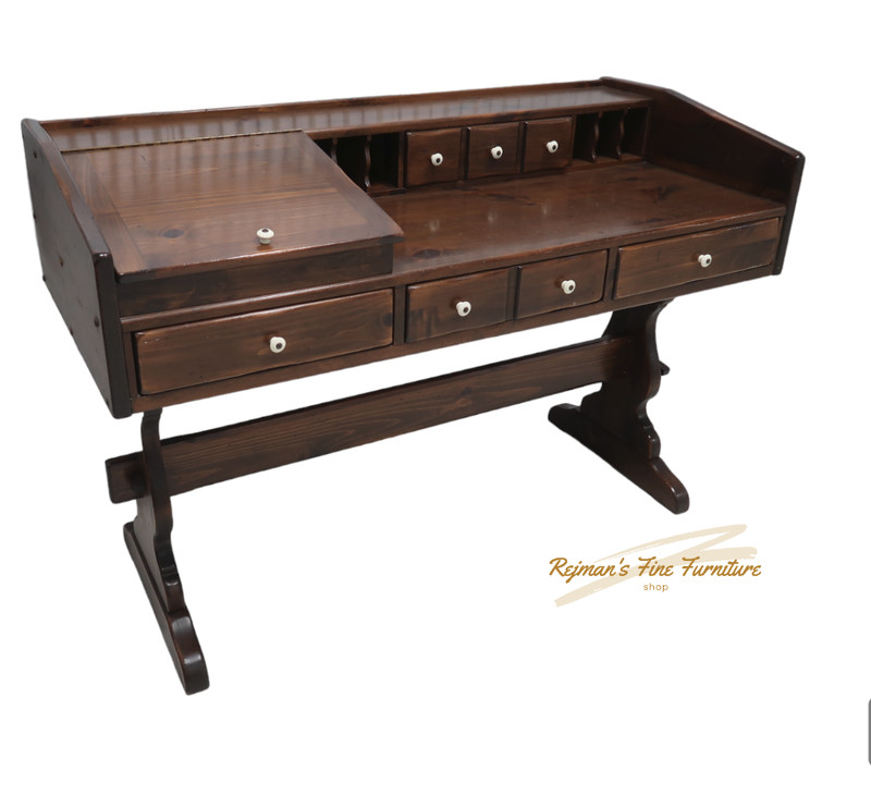 Ethan Allen Old Tavern Antiqued Pine Trestle Desk # 12-9506