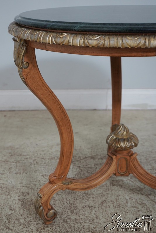 L62227: Italian Style Green Marble Top Round Lamp Table gallery