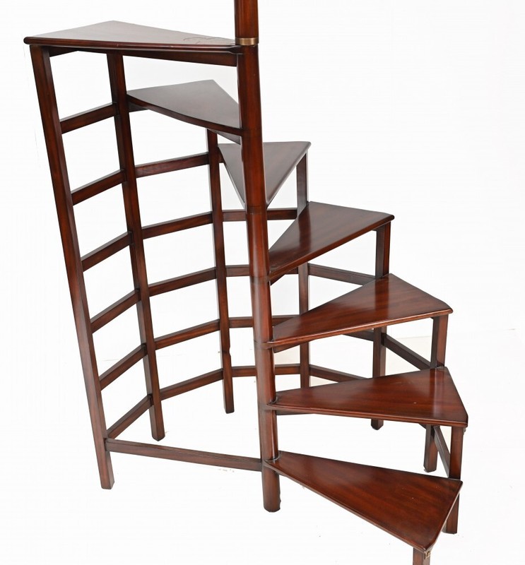 Regency Library Ladder English Mahogany Book Study Furniture gallery