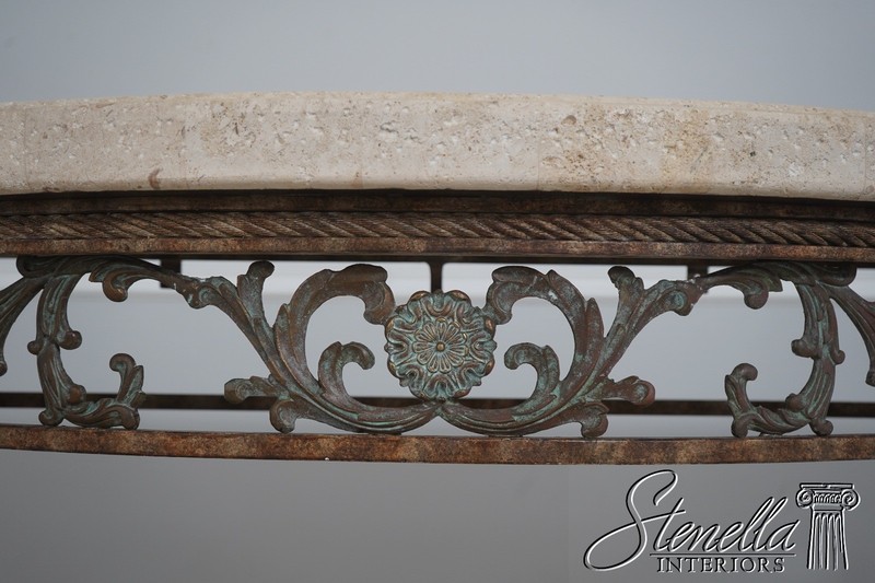 72671: MAITLAND SMITH Bronze Neoclassical Console Table w. Stone Top gallery