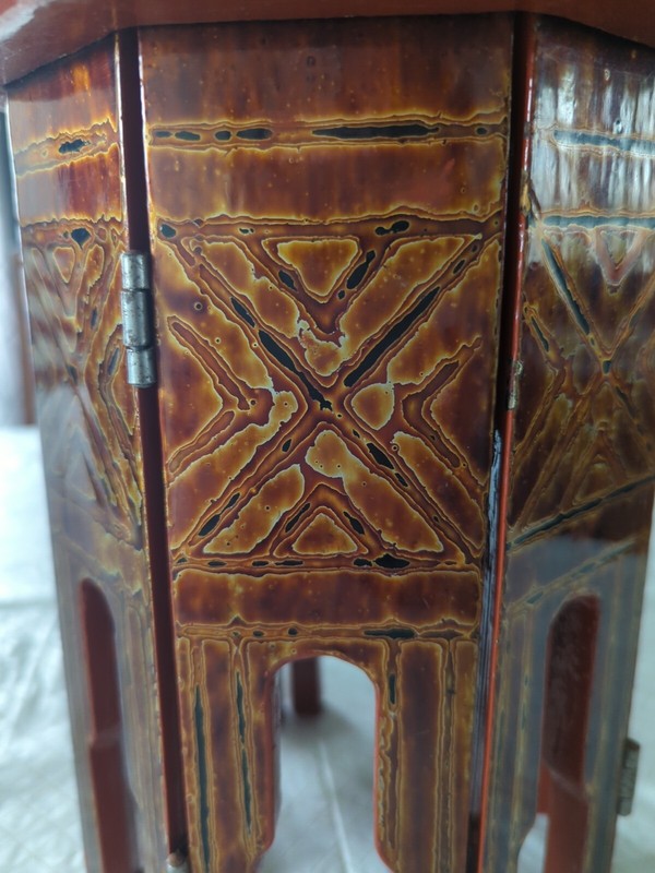 Vintage Handmade Mandalay, Myanmar, Folding Side Table, 12" gallery