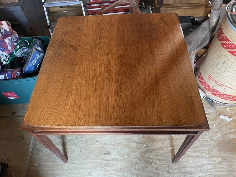 Mid century Hard Wood Card Game Table 27H23x32