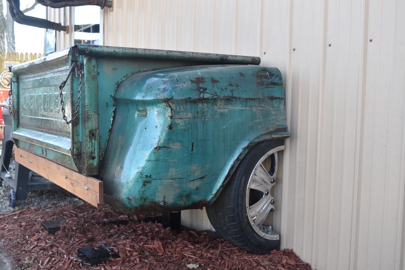 Custom Handmade 1950s Chevy Truck Bed Outdoor Table Workbench Garage Mancave gallery