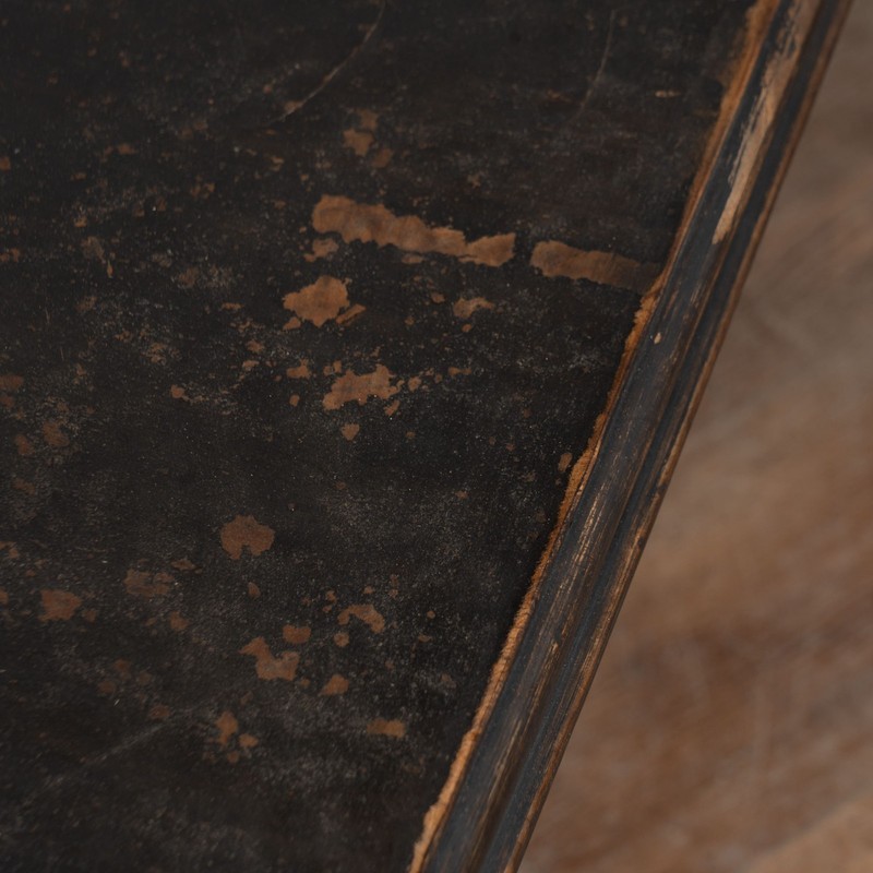 19th Century Black Painted Swedish Large Square Coffee Table gallery