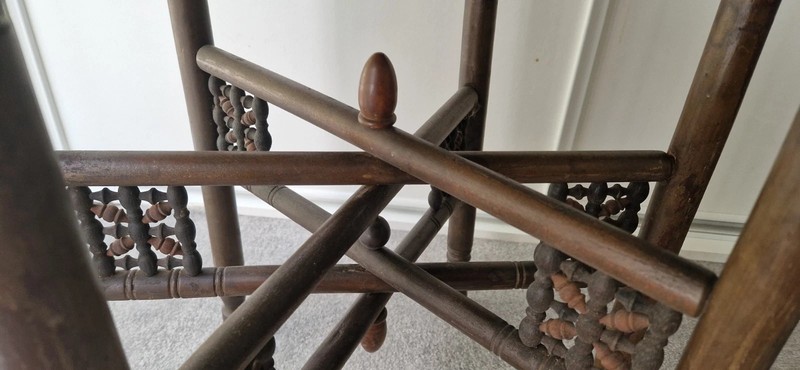 MIDDLE EASTERN OCCASIONAL TABLE FOLDING LEGS & BRASS TOP WITH BOWL CENTRE 60cm gallery