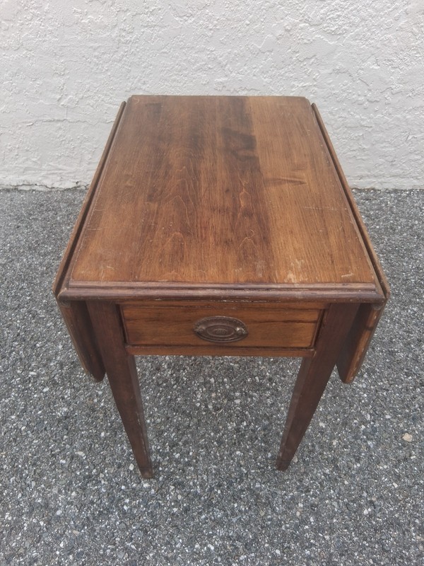 Vintage Drop Leaf Pembroke Hepplewhite Table Mahogany Single Drawer gallery
