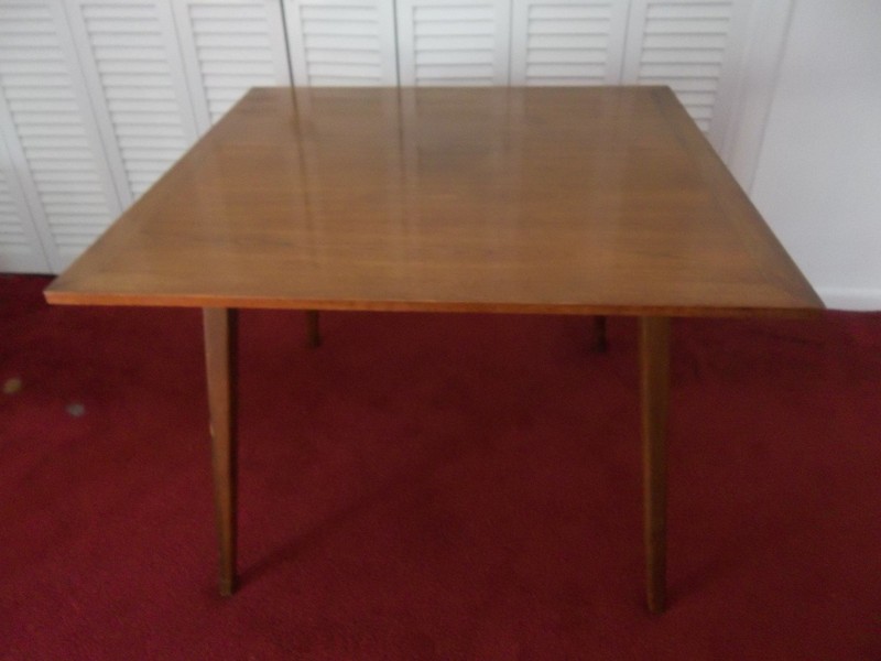 Early Jens Risom Mid-Century Modern Dining/card Table with 4 chairs gallery