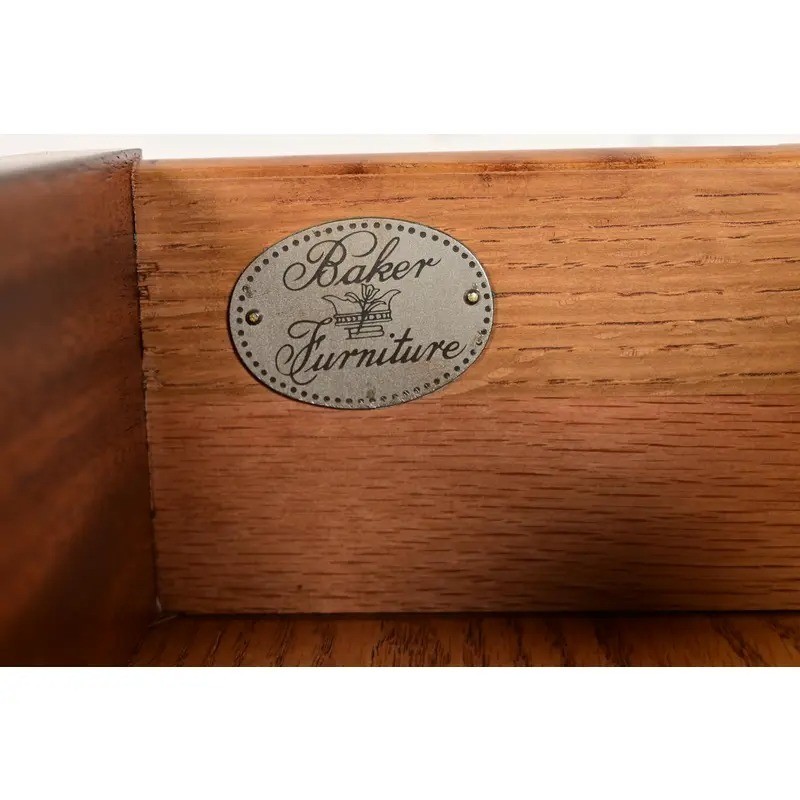 Baker Furniture English Regency Lyre Base Console Table, Newly Refinished gallery