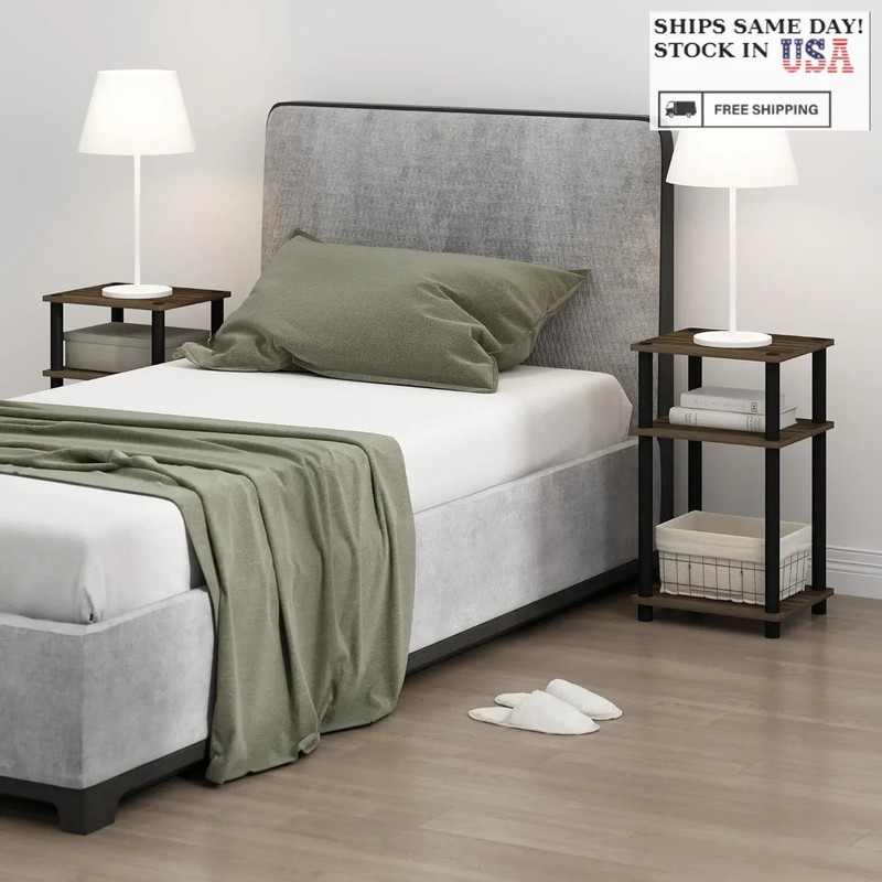 3Tier Small Side End Table Nightstand Bedside Open Shelf Storage Living Room New gallery