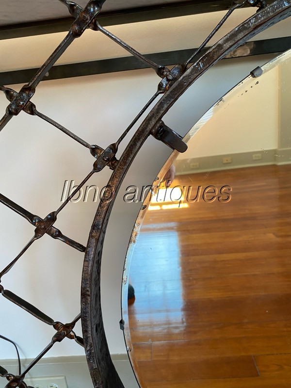 STUNNING CUSTOM MADE ONE OF A KIND WROUGHT IRON / MARBLE / MIRROR CONSOLE TABLE gallery