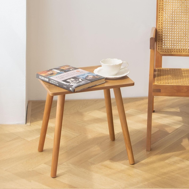 Elegant Solid Wood Side Table - 11.8''x15.8'' Small Nightstand for Living Room gallery