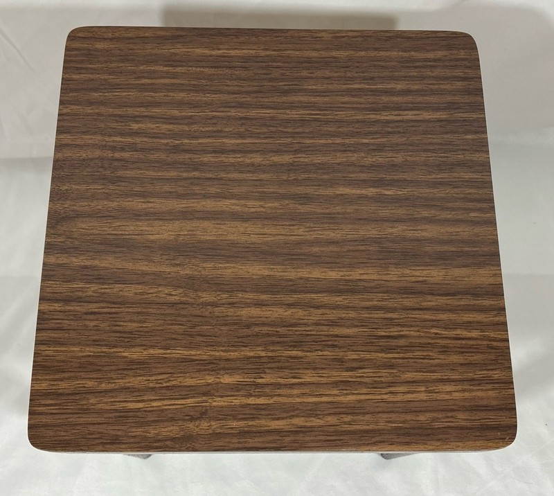 Vintage 1964 Mid Century Side Table Laminate Formica Top Wood Legs Plant Stand gallery