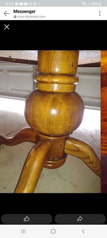 Antique Victorian Solid Oak Dining Table. Lion Feet Carved gallery