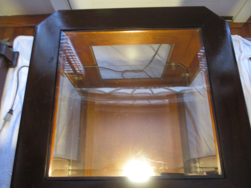 Vintage Curio Cabinet French Provincial Mahogany ~LIGHTED~ Side Table Display gallery