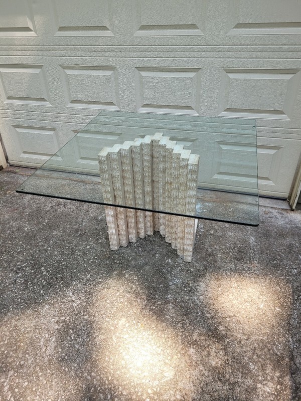 Rare Vintage Florida Keys Coral Dining Room Table 42″ x 42 ” x 28″ inch