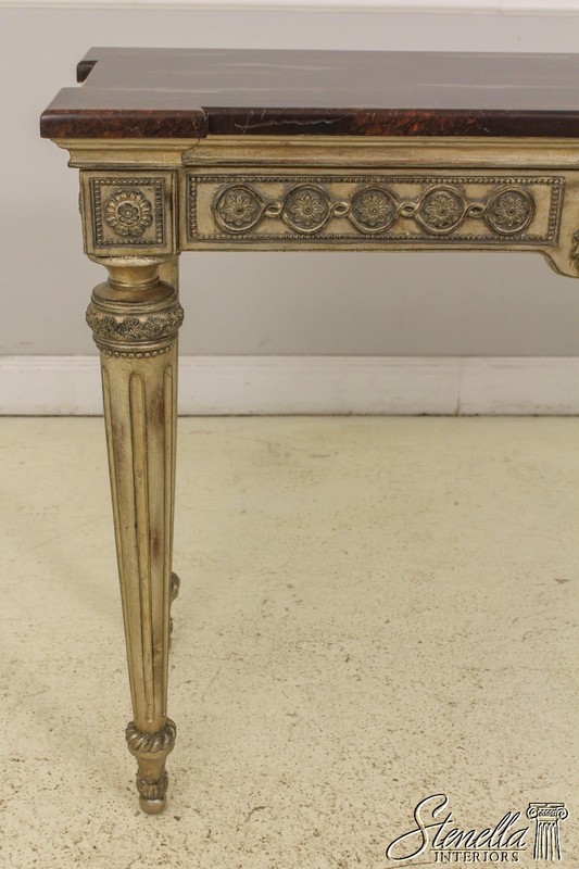 L58333: Regency Style Silver Gilt Faux Marble Top Console Table gallery