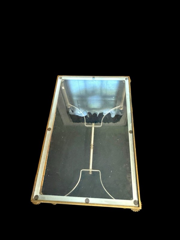 Hollywood Regency Manor Of Maison Jansen Beveled Glass Table Steel & Brass Italy gallery