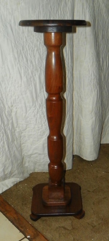 Solid Walnut Pedestal Plant Stand (PS63) gallery